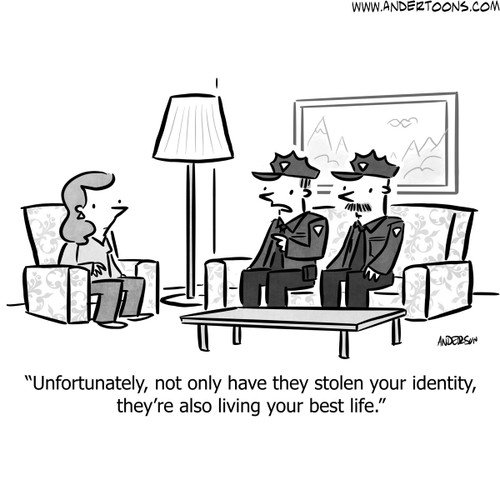 identity theft cartoon